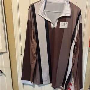 Striped Long Sleeve Quarter-Zip Top